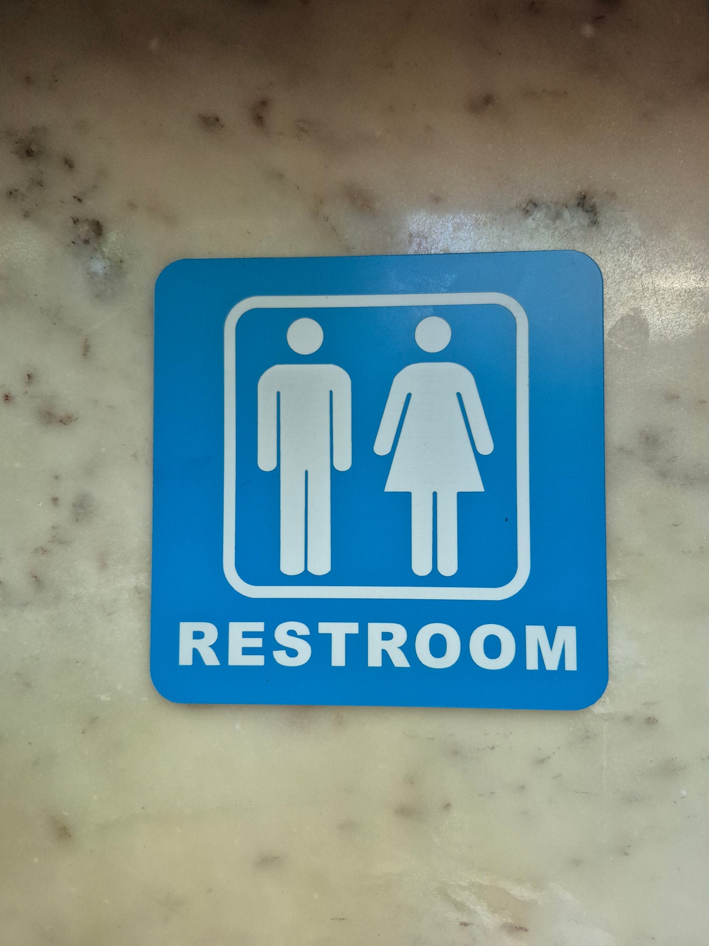 RESTROOM sign