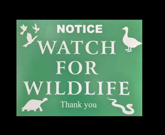 WATCH FOR WILDLIFE sign